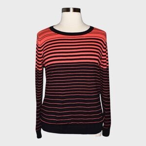 Liz Claiborne Cotton Striped Crewneck Sweater